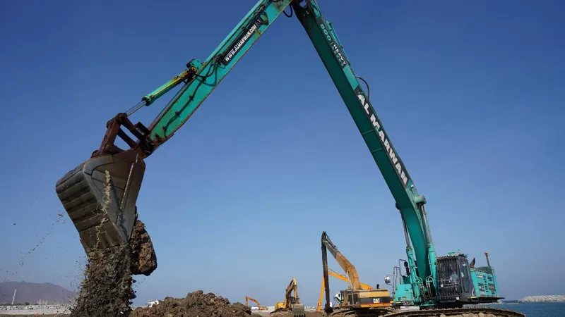 long boom SK850 digger.