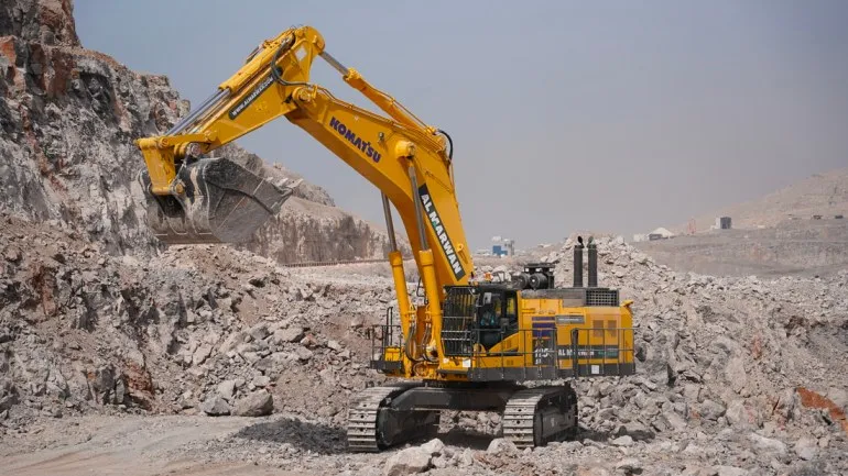 The Komatsu PC1250 as one of the largest excavators used in mining in the UAE