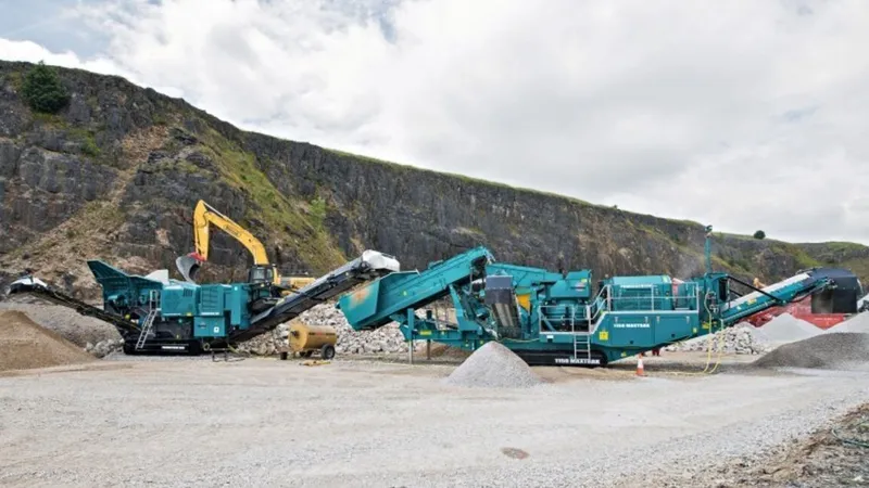 multiple jaw crushers in action