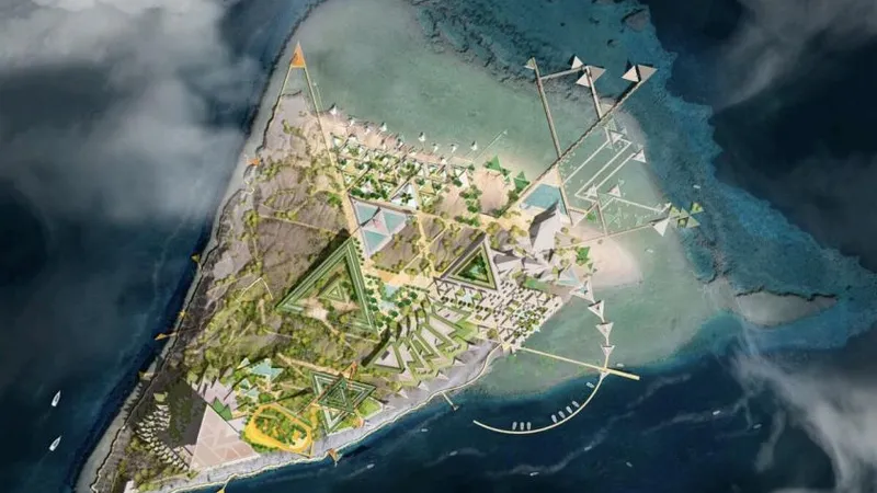 Shusha Island at NEOM project design proposal - image courtesy ResortX