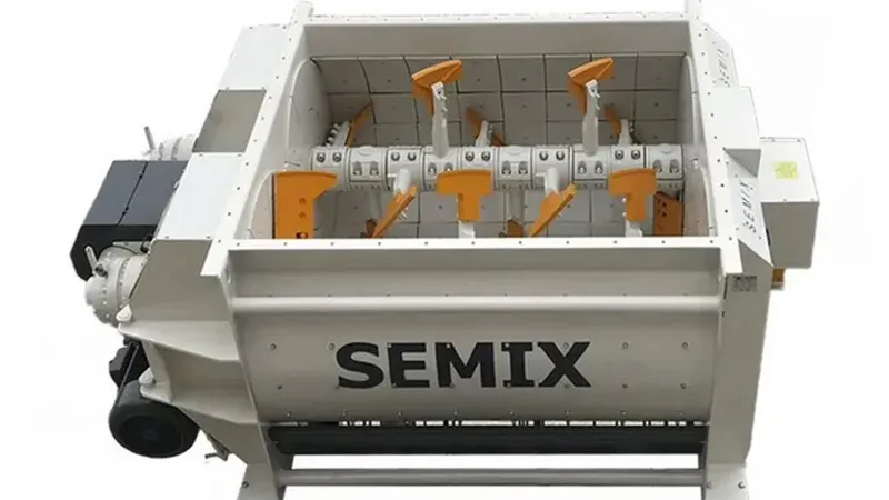 Twin shaft concrete mixer