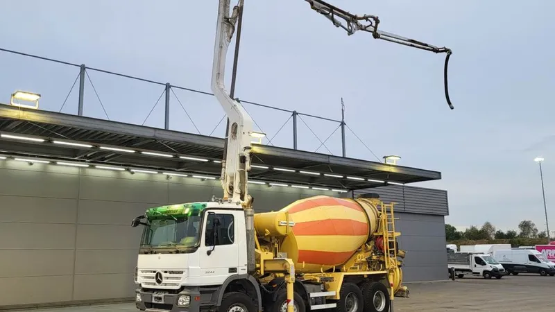 Mercedes concrete pump mixer truck