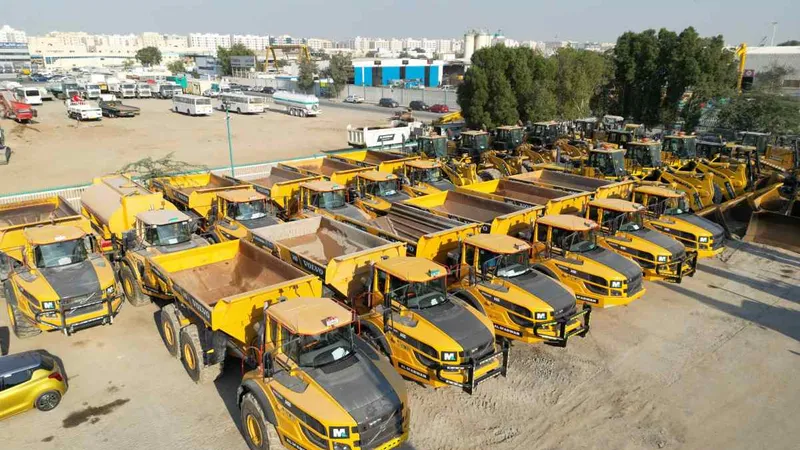 A fleet of 2022 Volvo A40G articulated dump trucks