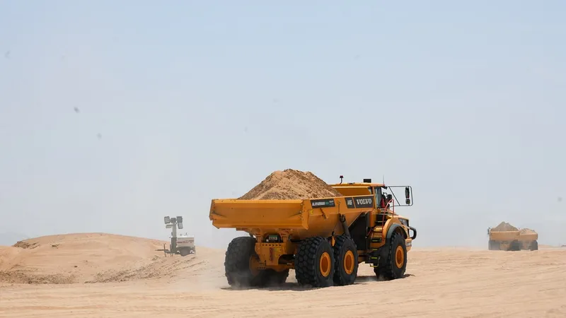 A Volvo A40G articulated dump truck