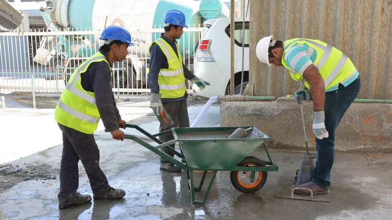 A wheelbarrow makes transporting the material quicker