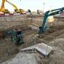long reach excavators in action