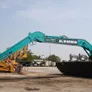 A Kobelco SK380 amphibious excavator at Al Marwan yard