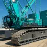 A closer look at the undercarriage of the Kobelco 7250S 250 ton crawler crane