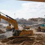 Al Marwan Machinery's equipment rental fleet at Al Layyah Canal project worksite