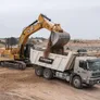 cat excavator and Al marwan dumper