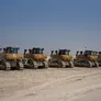 A lineup of Al Marwan's Cat D8T dozers on a remote construction site in Nizwa, Sharjah, UAE
