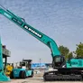 A picture of the popular KOBELCO SK850LC long-boom excavator as manufactured in-house in Al Marwan Machinery's workshop