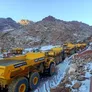 Al Marwan's fleet of Volvo A40G articulated haulers working on Saudi Arabia's megaproject NEOM