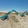 Multiple Kobelco SK380 excavators on Al Machinery worksite