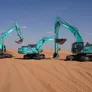 Multiple SK380 &amp; SK350 Kobelco excavators on one of Al Marwan’s job sites in the UAE