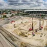 During the construction phase of Paris Olympic Aquatics Centre
