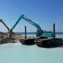 Kobelco SK380 amphibious excavator