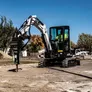 Bobcat E35 attached to a breaker