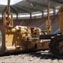 A bulldozer in a stadium
