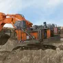 The large Hitachi EX8000 hydraulic front shovel crawler excavator. Courtesy of Hitachi Construction Machinery Europe https://www.hitachicm.eu/machinery/excavators/large-excavators/ex8000-7/