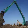 Kobelco SK850 long 30-meter boom excavator.