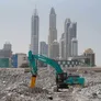 SK380 Kobelco excavator equipped with a JSC jackhammer.