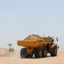A Volvo A40G articulated dump truck