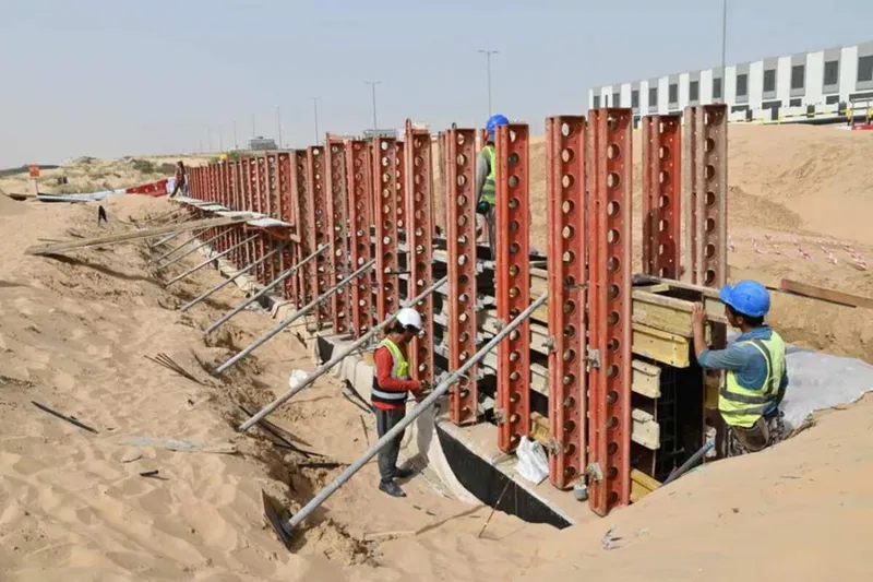 أعمال البنية التحتية في مشروع مسار