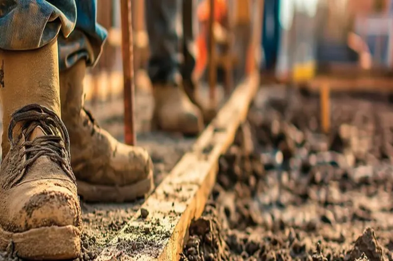 muddy steps on project site