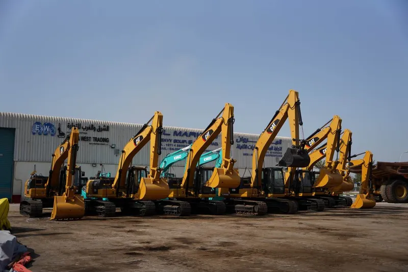 Al Marwan’s excavator fleet at the Sharjah yard