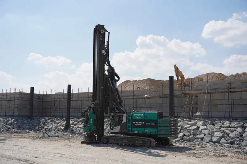 An ABI TM17 piling rig on Al Layyah Canal job site