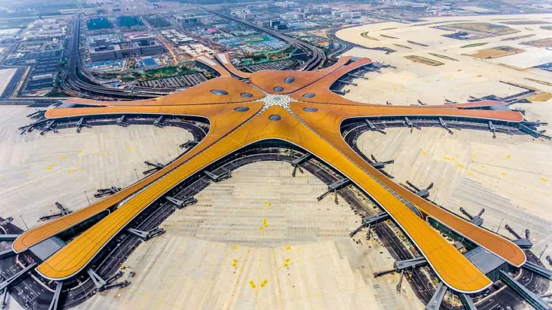 The terminal of the new Beijing Daxing international airport