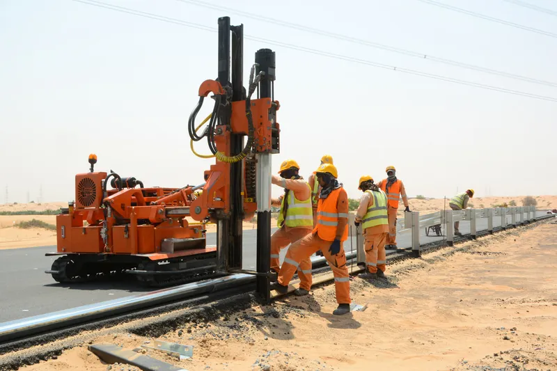 Al Marwan rental fleet operators install road guards on Hamriyah Free Zone commuter highway