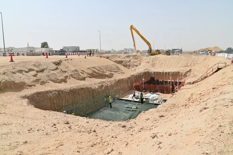 Foundation works as constructed by Al Marwan Machinery on the site of Masaar by Arada