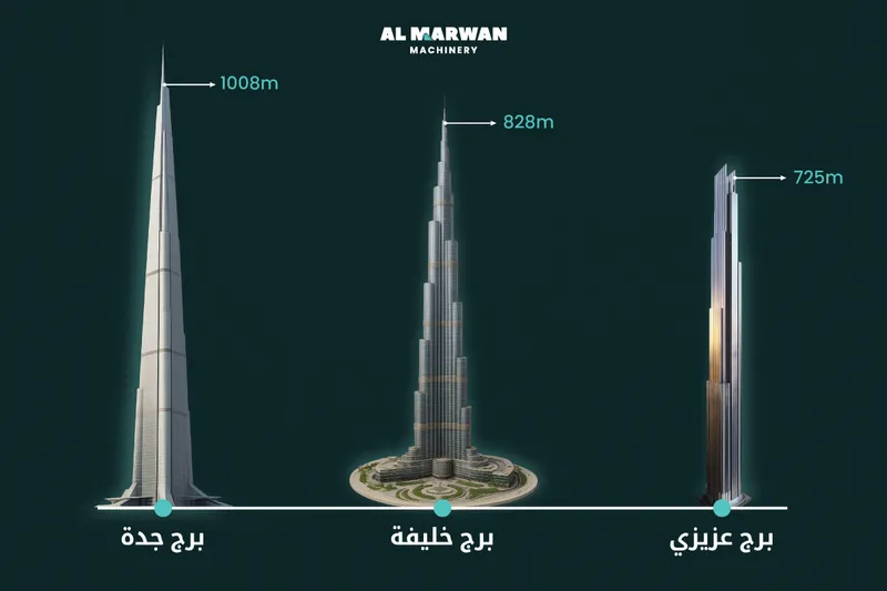three towers difference in height