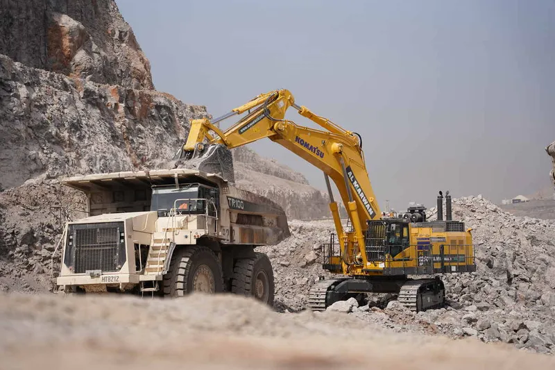 Komatsu PC 1250 excavator on site
