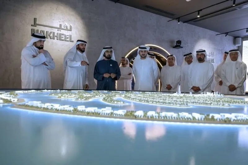 Sheikh Mohammed bin Rashid Al Maktoum, Vice-President and Prime Minister of the UAE and Ruler of Dubai, unveiling the masterplan for Palm Jebel Ali