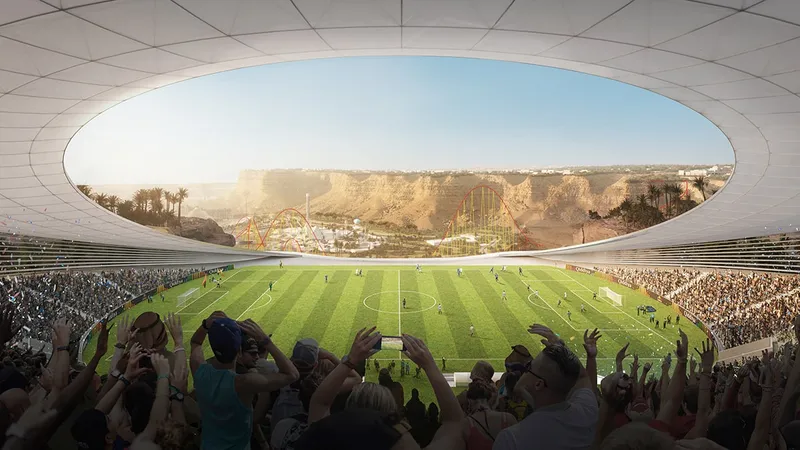 عرض استاد القدية لكأس العالم 2034 في السعودية - مصدر الصورة: مجلة أريبيان بزنس.