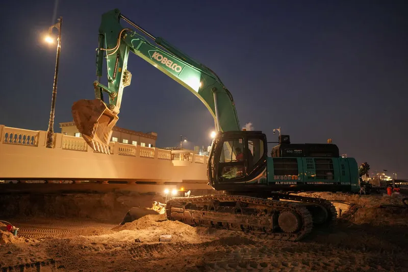 SK500 Kobelco excavator in action during Al Layyah Construct