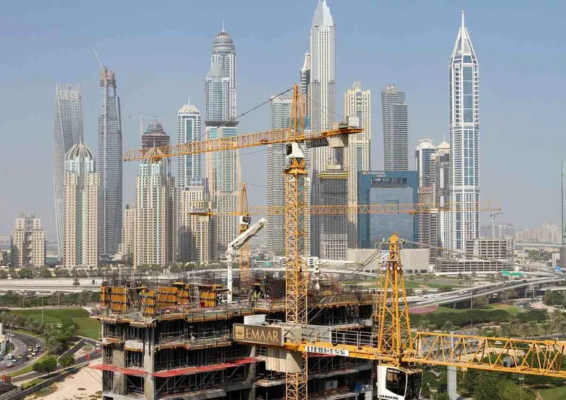 Three Liebherr cranes