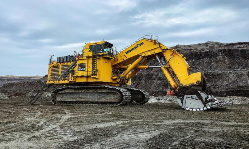 The large Komatsu PC8000 crawler excavator Front Shovel. Courtesy of Komatsu Europe https://www.komatsu.eu/en/excavators/mining-excavators/pc8000-11