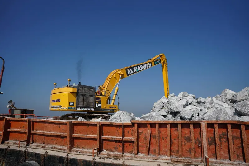 Used Komatsu long reach excavator.