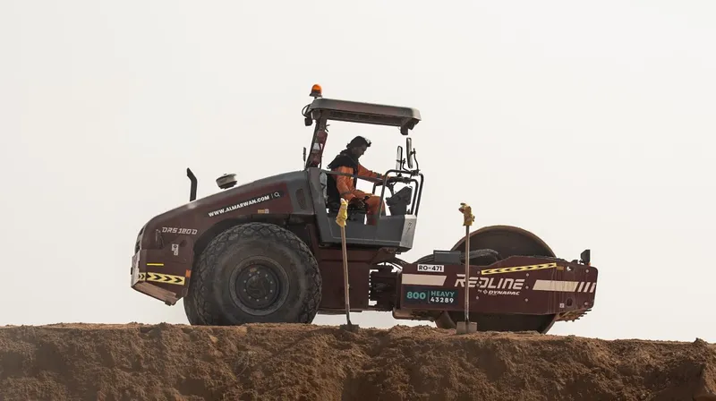 Dynapac redline single drum roller in action