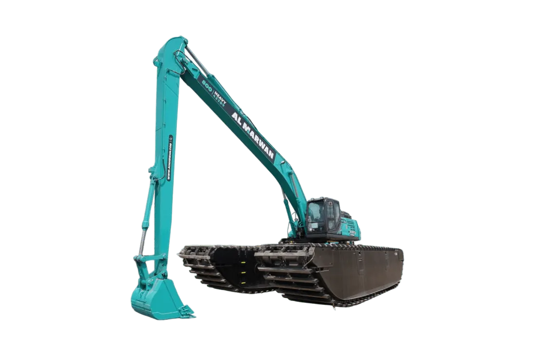 Kobelco SK380 Amphibious Long Boom Excavator-white background img