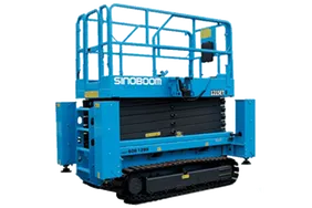 1215ET Electric Crawler Scissor Lift White background