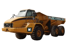 2004 Caterpillar 735 Articulated Dump Truck White Background View