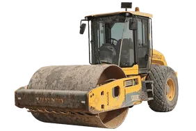 2019 Volvo SD110B Single Drum Roller White Background View - RO-0342