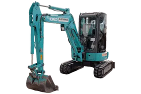 2023 Kobelco SK35SR-6 Mini Excavator White Background View