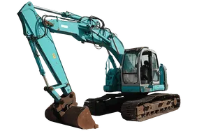 Kobelco SK200SR Crawler Excavator 2004 White Background Image