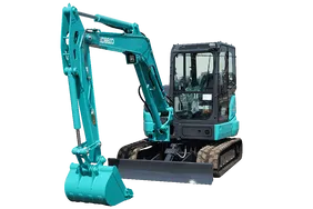 New Kobelco SK55SRX-6 Mini Excavator White Background Image